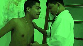 twink fucks doctor's mouth in ambulance