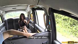 brunette getting rough anal in a fake taxi, hidden cam style