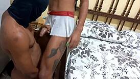 Tricking Delivery Guy For Cock Sucking