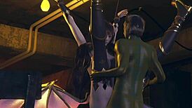 I watch hentai where succubus deepthroats green monster in doggystyle till cumshot