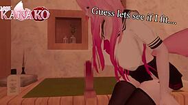 cat girl kanako discovers dick and tests fit