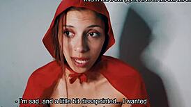 Trick or treat turns into a fun night with red riding hood after halloween party