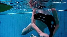 horny teen gets naked fast by the pool