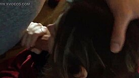 a quick blowjob sesh with my teen brunette babe