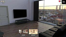 Cute roommate reaches intense orgasm with squirting and cum on ass