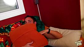 skinny blonde in lingerie sucks big cock then enjoys anal sex