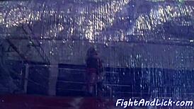 Amateur Babes Wrestle Hard Before Diving into Intense Pussylicking Action.