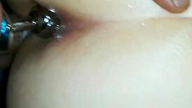 A married work partner tries buttplug first time bending over for quick doggystyle orgasm