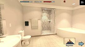 Cute roommate reaches intense orgasm with squirting and cum on ass