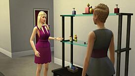 two milfs are having so much fun with that big black cock in the sims - promo