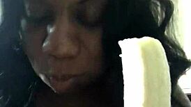 dicksucking a banana with sexfeene in a playful twist