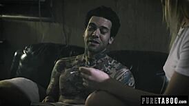 His big cock overwhelms petite girls in intense blowjob and anal.