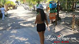 wife sucks husband on beach then assfucks outdoors