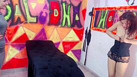 Sucked client in studio! Husband fucks!