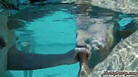 summer pool party turns into wild outdoor orgy fun.