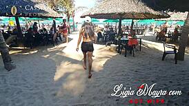 wife sucks husband on beach then assfucks outdoors