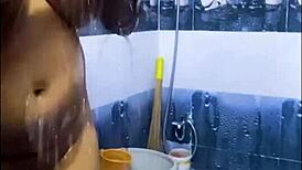 Indian Wife Bathes on Saturday Before Heading to Office Routine