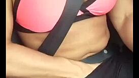 Blonde slut cumming in the car, want to join?