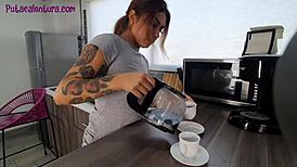 My Wife Gives Hot Blowjob Breakfast With Cumshot Finish