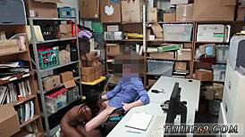 Black lipstick blowjob in police uniform is intense