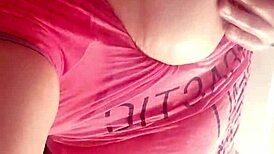 Pretty pink pussy Lil-Ryda seductively oils up her big ass and tits