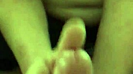 Girlfriend rubs big cock during prostate play.