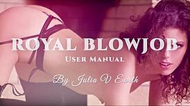Julia V Earth gives slow sensual red lips blowjob
