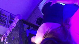 latina amateur blows big cock deepthroat in night dress