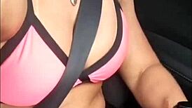 Blonde slut cumming in the car, want to join?