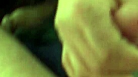 Girlfriend rubs big cock during prostate play.