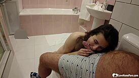 Intriguing teen student interacts with teacher barefoot