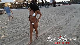 wife sucks husband on beach then assfucks outdoors