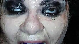 Ms tl deepthroats dildo with choking