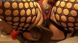 Fully committed anal session with an endearing mature transsexual using toys for orgasm