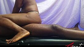 African couple enjoys wet sex with dirty talk at night