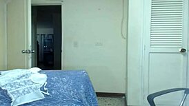 Hot brunette babe shows sexy body and big tits on webcam