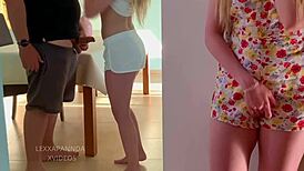 Intense Pleasure from Roommates' Hard Fucking on Table with Teen