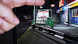 Public whore flashes miniskirt outdoors, teasing exhibitionist style in broad daylight. A true daring slut on display!