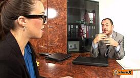 uhh banging the french secretary in heels, so hot riding that cock, my bad