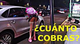 Public whore flashes miniskirt outdoors, teasing exhibitionist style in broad daylight. A true daring slut on display!