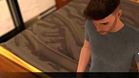 in summer with mia 2 part 12, the wife masturbates while giving a handjob to a big cock