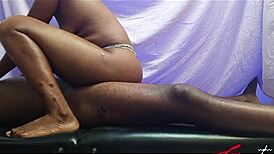 African couple enjoys wet sex with dirty talk at night