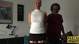 Mature sub face fucked with monster cock fingering