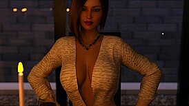 in summer with mia 2 part 12, the wife masturbates while giving a handjob to a big cock