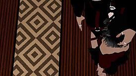 A fake cop receives a deepthroat blowjob from a femboy in the office.