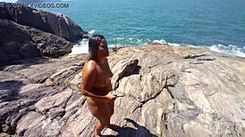 Paty Bumbum and Alex Lima get naked on Fernando de Noronha island with monster cocks 😈