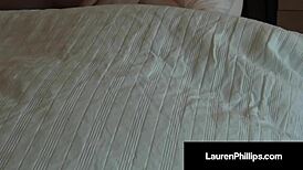 lovely lauren phillips teases with a steamy oral finish