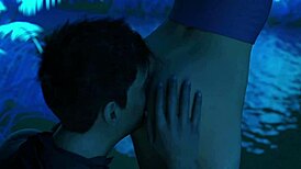 Hot busty blonde craves ass eating rimjob at oasis gaming