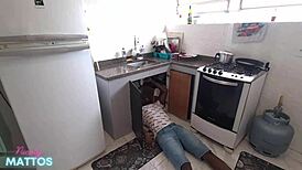 I Stayed In Towel For Plumber Who Gave Me Cum Shower!