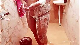 bengali wife taking bath